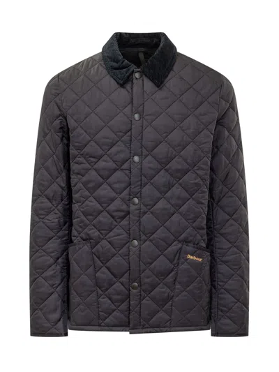 Barbour Quilted Jacket With Velvet Collar In Multi