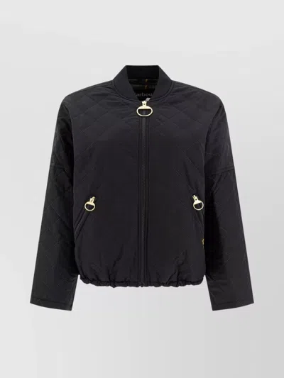 Barbour Quilted Jackets With Elasticated Hem And Side Zip Pockets In Black