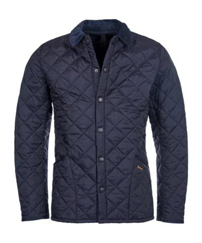 Barbour Quilted Long-sleeved Cotton Coat In Blue