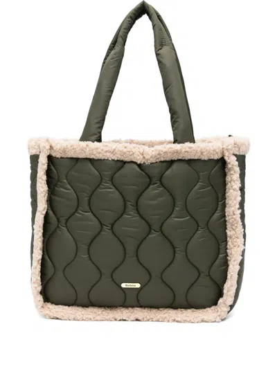 Barbour Quilted Marnie Tote Bag In Green