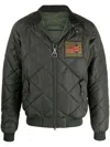Barbour Logo-patch Zip-up Quilted Jacket In Green