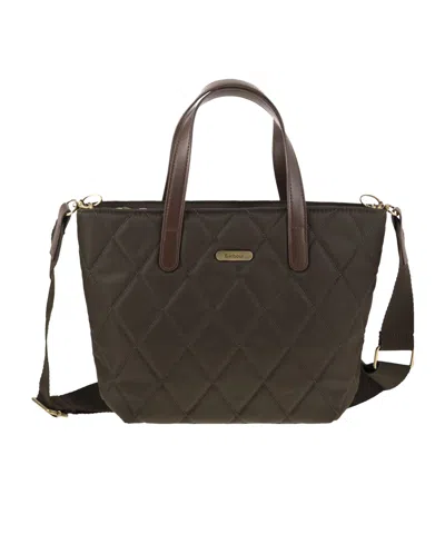 Barbour Quilted Mini Tote Bag In Brown