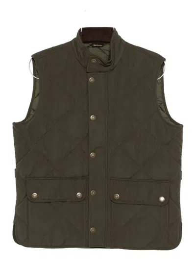 Barbour Quilted Pocketed Gilet In Green
