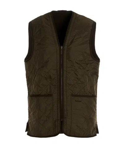 Barbour Quilted Pouch-pocket Gilet In Green
