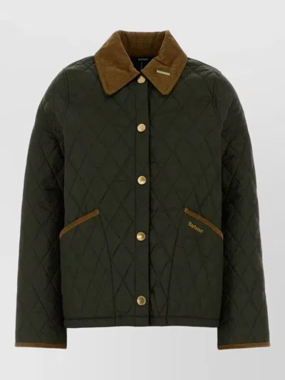 Barbour Quilted Single-breasted Coat In Green