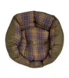 Barbour Quilted Tartan Dog Bed In Green