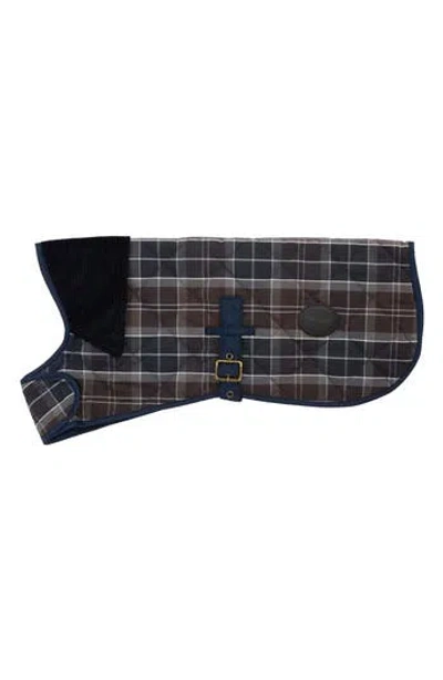 Barbour Quilted Tartan Dog Coat In Midnight Oak