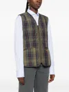Barbour Quilted Tartan Gilet In Green