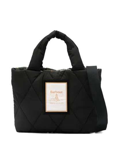 Barbour Quilted Tote Bag In Black