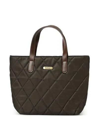 Barbour Quilted Tote Bag In Green