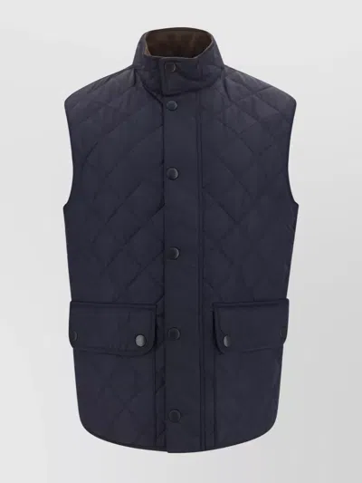Barbour Quilted Vest Adjustable Waistband In Blue