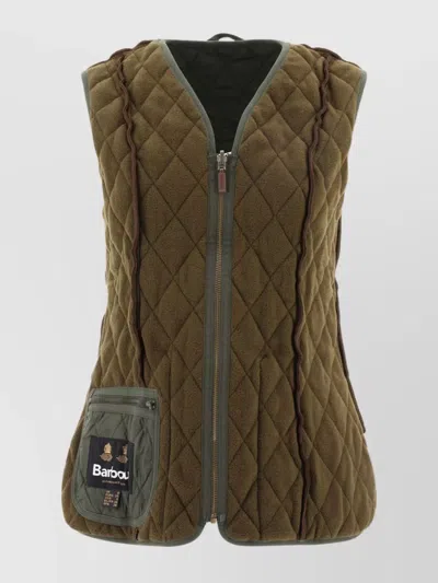 BARBOUR QUILTED VEST JACKET FRONT POCKETS