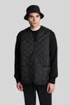 Barbour Quilted Waistcoat Vest In Black Polyester In Black