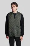 Barbour Quilted Waistcoat Vest In Green Polyamide In Multi