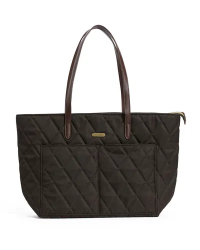 Barbour Quilted Womens Tote Bag In Brown