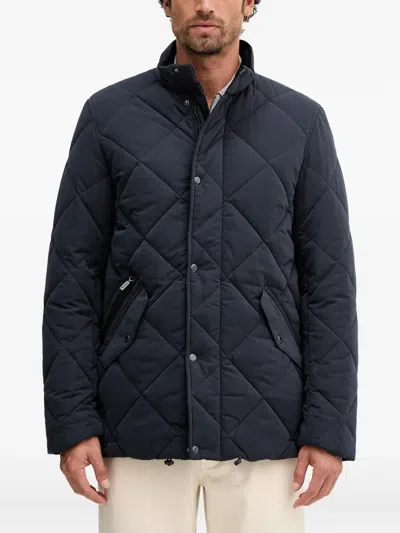 Barbour Quilted Zip Jacket In Blue