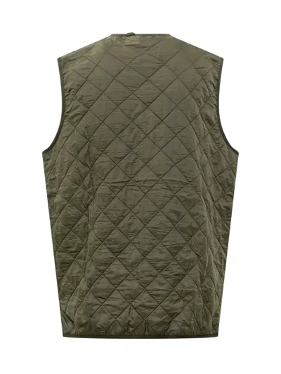 Barbour Quilted Zip-front Vest In Olive