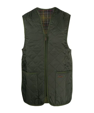 Barbour Quilted Zip-up Waistcoat In Green