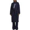 Barbour Rachel Wool Blend Wrap Coat In Blue