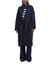 Barbour Rachel Wool Blend Wrap Coat In Blue