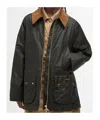Barbour Highclere Hooded Waxed Jacket In Olive Green