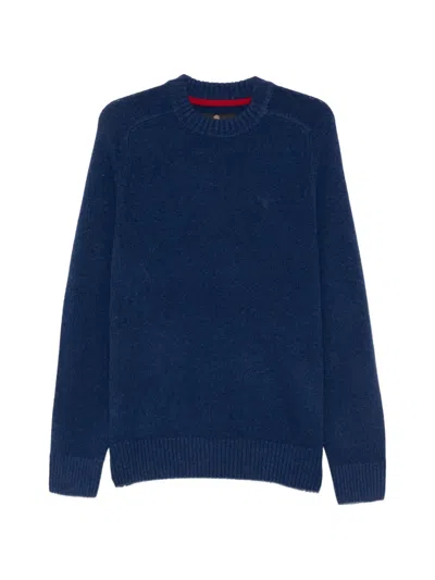 Barbour Raglan-sleeve Logo-embroidered Sweater In Blue