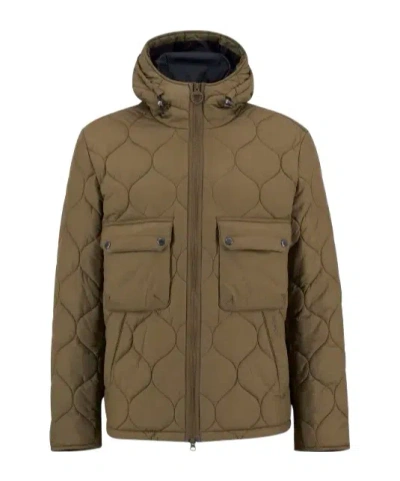 Barbour Re-engineered Hooded Puffer Jacket In Brown