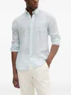 Barbour Rear-yoke Linen Shirt In Blue