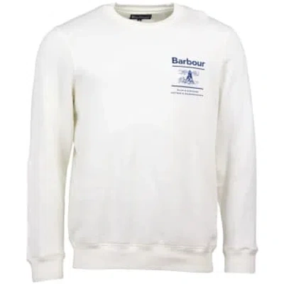 Barbour Reed Crew Sweatshirt Ecru In White