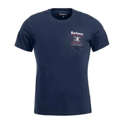 Barbour Reed T-shirt Navy In Blue