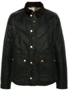 Barbour Reelin Waxed Cotton Jacket In Green