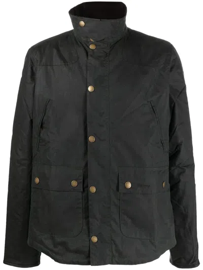 Barbour Reelin Wax Jacket In Black