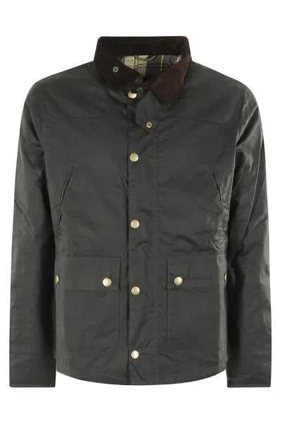 Barbour Reelin Wax Jacket In Green