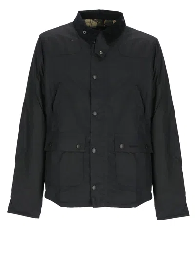 Barbour Reelin Wax Quilted Jacket In Blue