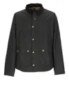 Barbour Greeb Waxed Cotton Quilted Jacket In Green