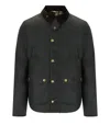 Barbour Greeb Waxed Cotton Quilted Jacket In Green
