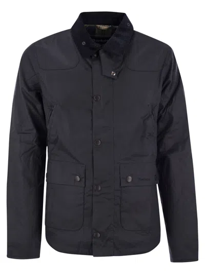 Barbour Reelin Waxed Jacket In Blue