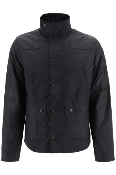 Barbour Reelin Waxed Cotton Jacket In Navy