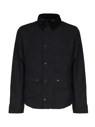 Barbour Reelin Waxed Jacket In Black