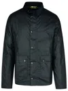 Barbour 'modified' Black Waxed Cotton Jacket In Blue