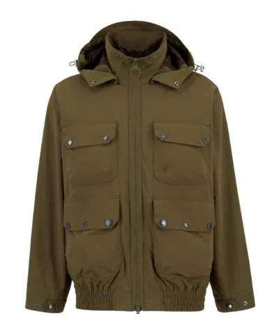 Barbour Re-engineered Flight Bedale Showerproof Jacket In Green