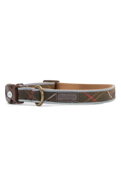Barbour Reflective Tartan Dog Collar In Classic Tartan