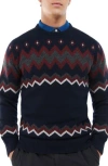 Barbour Regis Fair Isle Wool Sweater In Navy