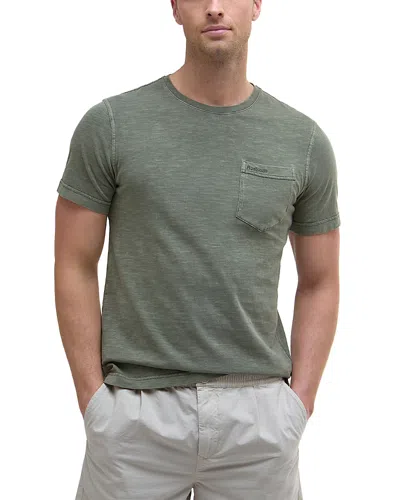 Barbour Regular Fit Pigment Dyed Pocket Tee In Green