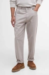 Barbour Regular Fit Straight Leg Stretch Twill 5-pocket Pants In Gray