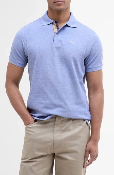 Barbour Regular Fit Tartan Piqué Polo In Blue