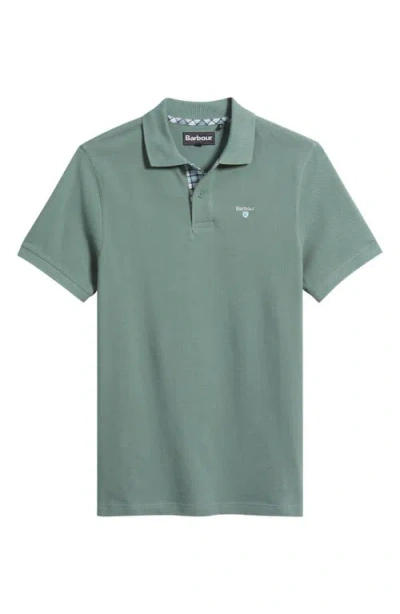 Barbour Regular Fit Tartan Piqué Polo In Green