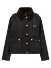 Barbour Reighton Waxed Cotton Jacket In Black