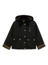 Barbour Reighton Spey Hooded Corduroy-collar Jacket In Black