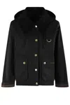 Barbour Black Reighton Wax Jacket In Black
